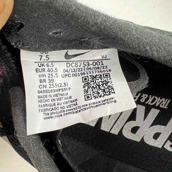 Nike Rival Sprint Track & Field Sprinting Spikes Black - Picture 4 of 10